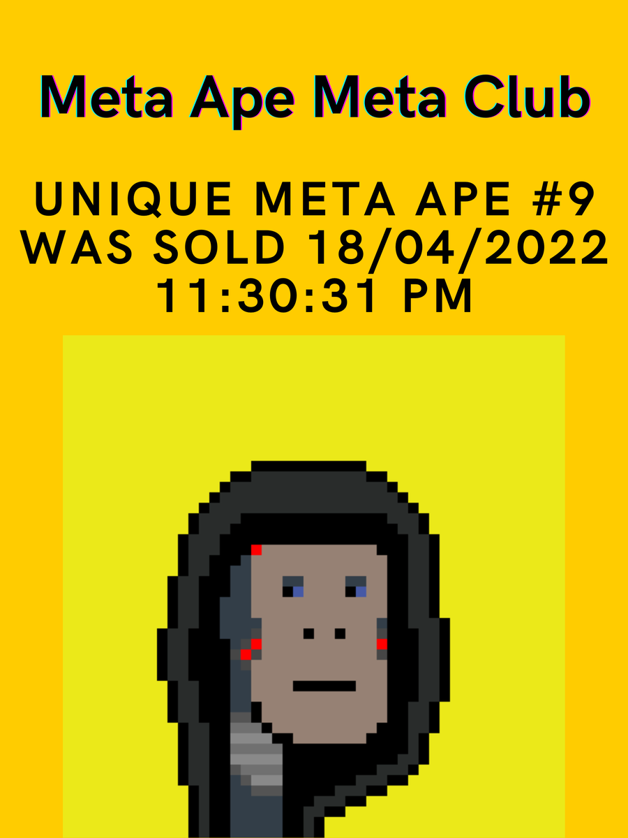 metaapemeta's tweet photo. CONGRATULATIONS TO THE NEW OWNER UNDER THE NICKNAME JAYMONEY2 ON @opensea 💛🧪

#NFT #NFTCommunity #NFTCollection #OpenSeaNFT https://t.co/9RYzymQxOO