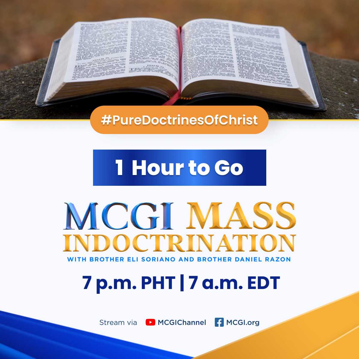 AngDatingDaanTV's tweet image. Session 4 of MCGI Mass Indoctrination is happening soon!

Join us as we study the #PureDoctrinesOfChrist.

The Right Way to Pray