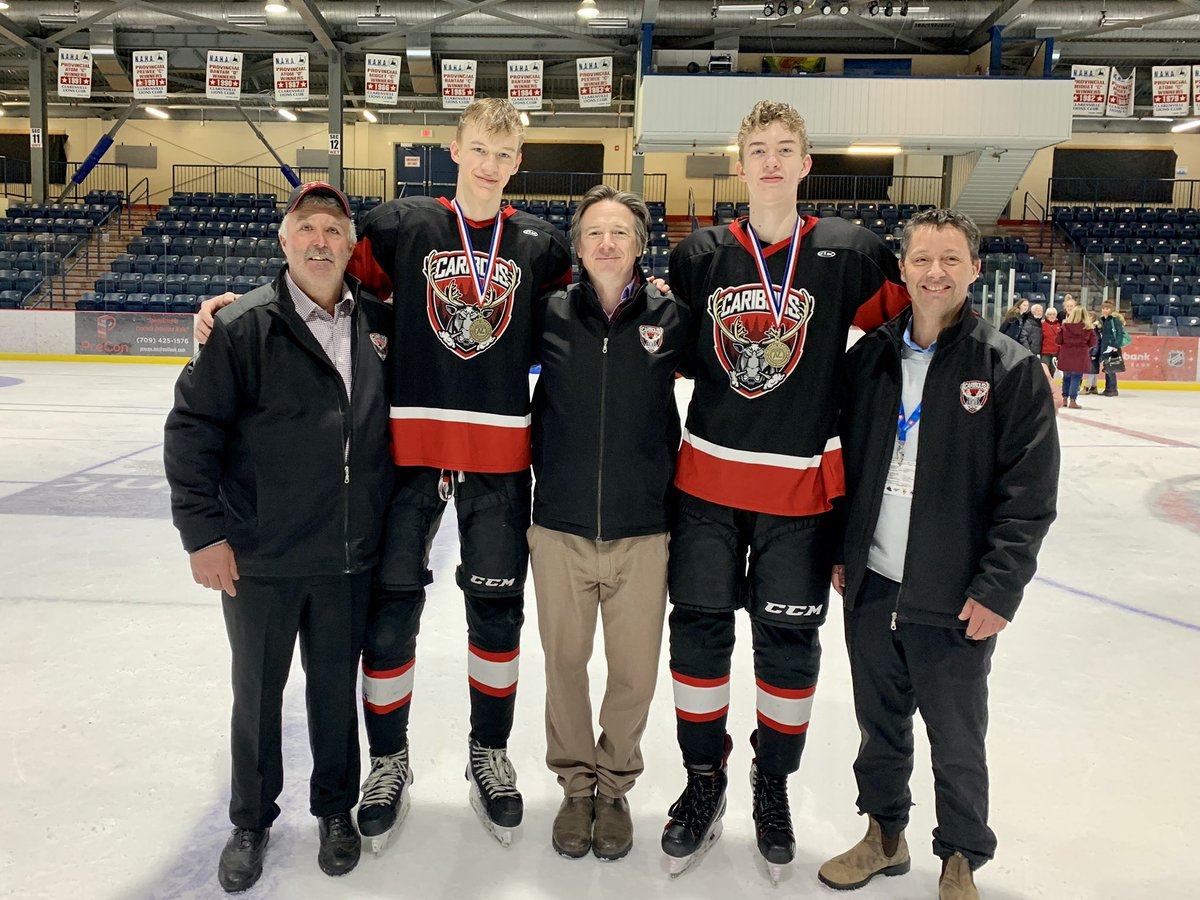 Awesome finish to a great tournament on home ice for our U18 Caribous! What an excellent championship game played by both teams!! Super proud of our boys! Josh had an excellent championship game with 2 goals, game winner and player of the game! #ProvincialChamps <a href="/HkyNL/">Halil Kynl</a> #nailbiter