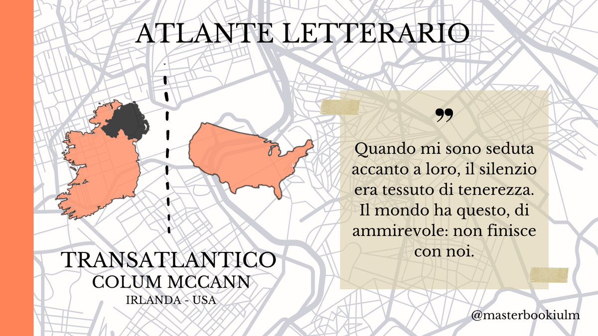 MasterBookIULM's tweet photo. #atlanteletterario

“TransAtlantico” di Colum McCann, 2013

In TransAtlantico, McCann unisce tre secoli, due continenti e sette vite: quelle di tre persone che hanno fatto la storia di USA e Irlanda convergono nella storia tormentata di quattro generazioni femminili.
#masterbook https://t.co/NtVocf0xeh