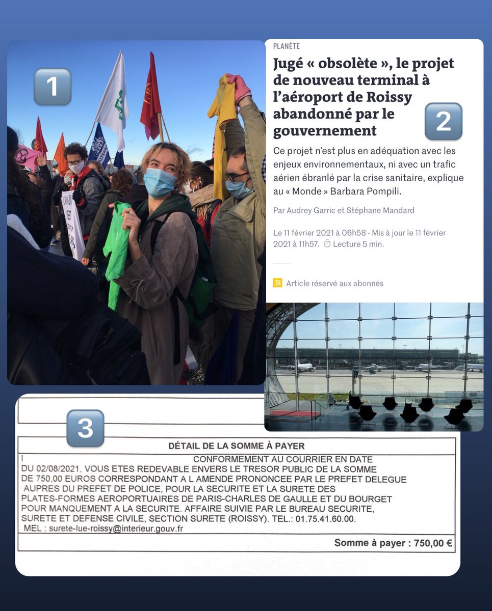 juliehenches's tweet photo. On est 80 à avoir 750€ d’amende pour avoir prévenu l’Etat qu’ils se plantait royalement sur son projet d’extension d’aéroport face à l’urgence climatique, projet annulé derrière 4 mois plus tard je m’attendais pas à des fleurs mais je sais pas un merci juste ? (1/x) https://t.co/JDD6oJ52Si