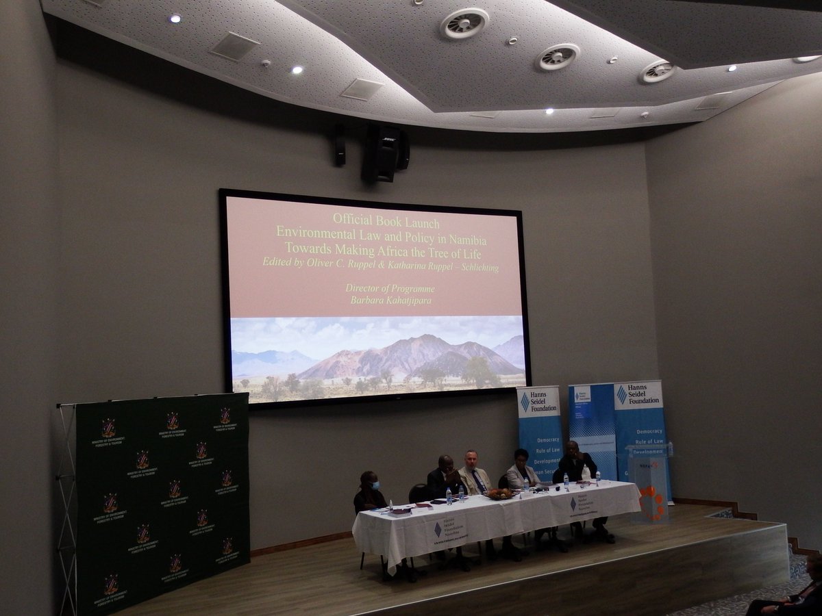 HSFNamibia's tweet photo. Another successful launch! This time it was the launch of the fourth edition of "Environmental law and policy in Namibia". We express our gratitude and appreciation to Hon. Pohamba Shifeta, H.E. Herbert Beck, British High Commissioner Charles Moore and Prof. Dr. Oliver C. Ruppel. https://t.co/04QdCk0Pxa