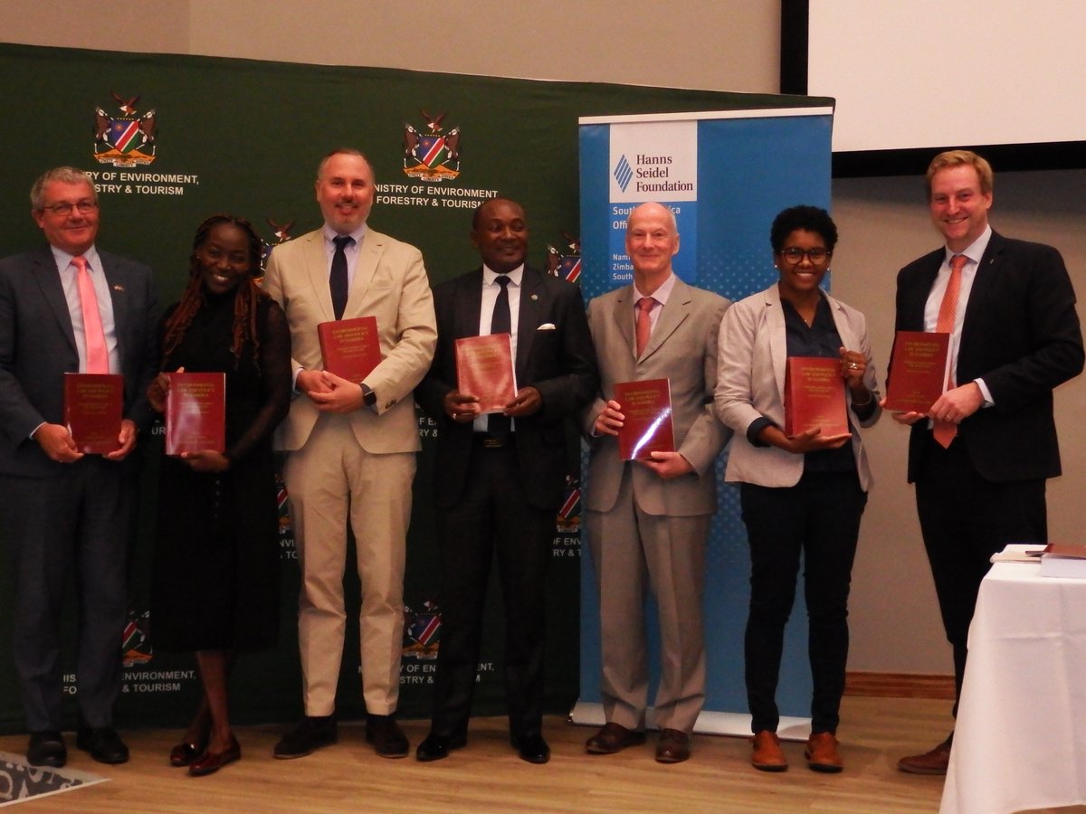 HSFNamibia's tweet photo. Another successful launch! This time it was the launch of the fourth edition of "Environmental law and policy in Namibia". We express our gratitude and appreciation to Hon. Pohamba Shifeta, H.E. Herbert Beck, British High Commissioner Charles Moore and Prof. Dr. Oliver C. Ruppel. https://t.co/04QdCk0Pxa