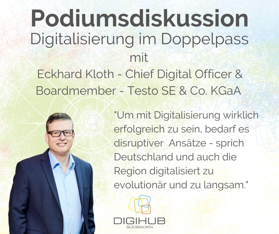 Wir freuen uns, Eckard Kloth, Digital Chief Officer &amp; Boardmember von Testo SE &amp; Co. KGaA am 11. Mai 2022 im Europapark Stadion des SC Freiburgs begrüßen zu dürfen!

Wir sind gespannt auf eine spannende Podiumsdiskussion!