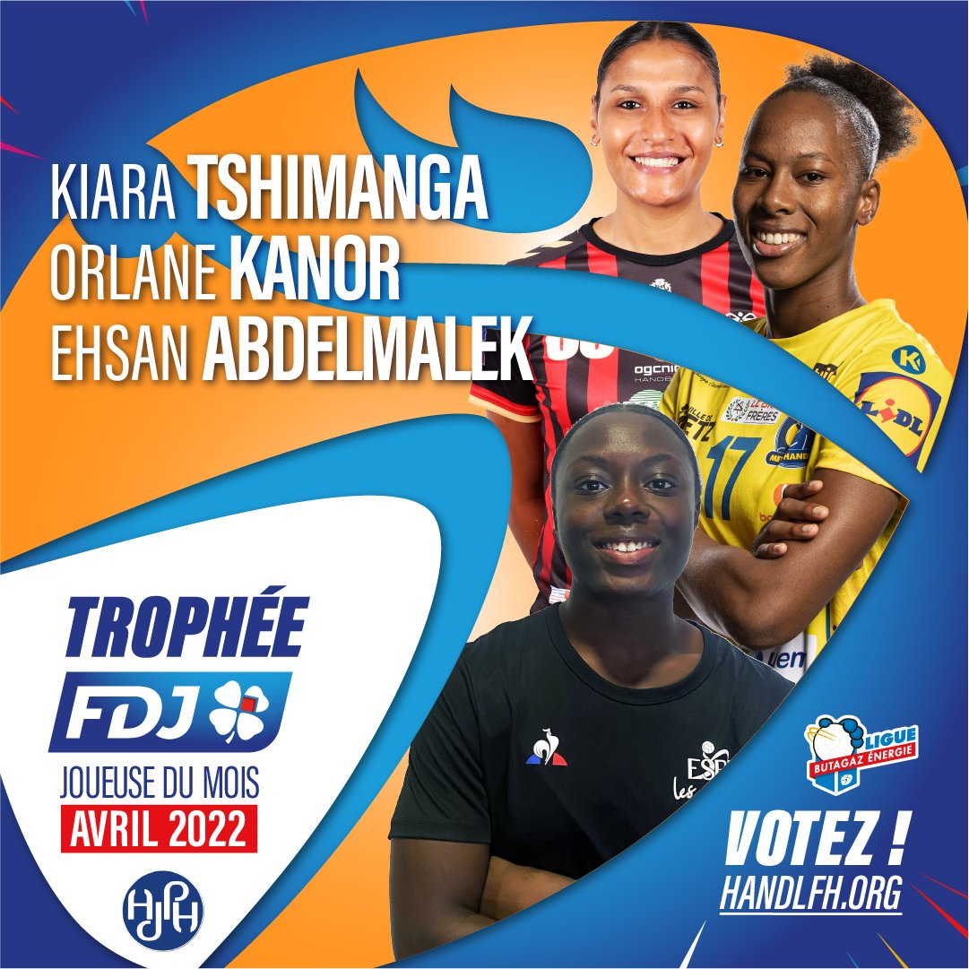 LFH_Officiel's tweet photo. 🗣 Découvrez les 3️⃣ nommées dans l'élection du 𝐓𝐫𝐨𝐩𝐡𝐞́𝐞 @FDJ de la meilleure joueuse du mois d'avril !
🔗 https://t.co/EkoRm70hhO
🙌 à vos votes 😃
🤝 @AJPHandball
#LigueButagazEnergie
#Handball
#TropheeFDJ https://t.co/DtHdNKyOOA