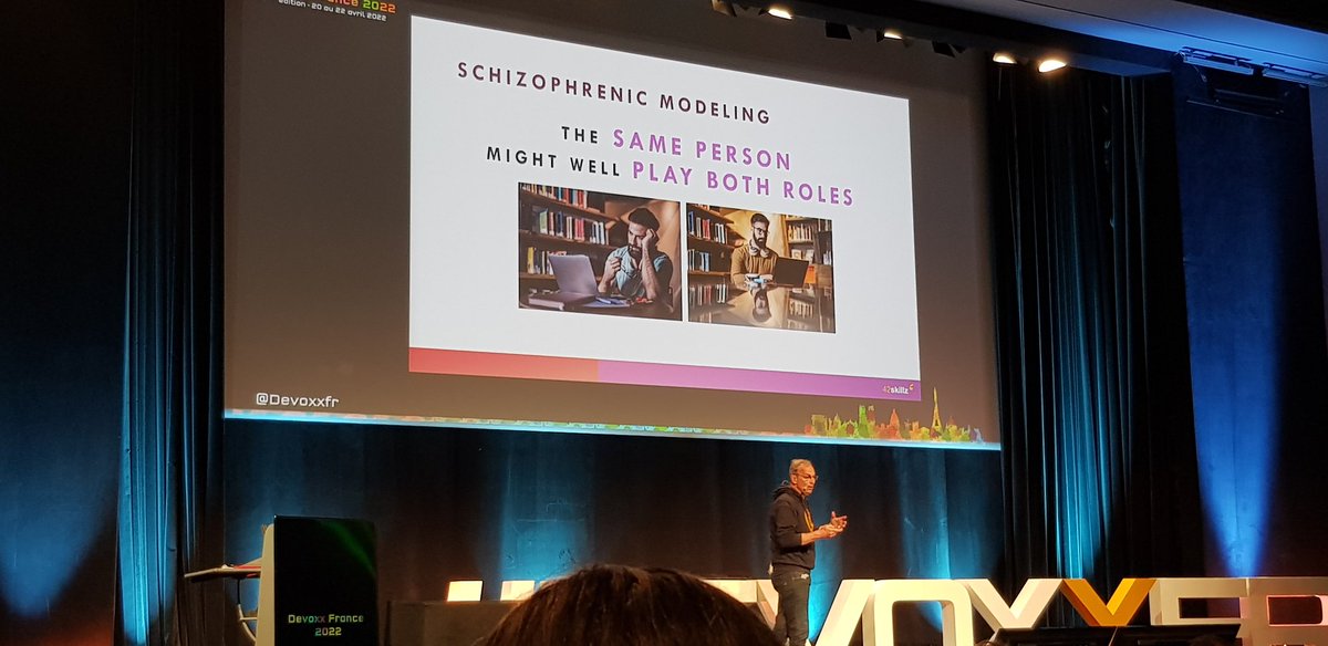 yassine_meherzi's tweet photo. Model Driven Design aka "Schizophrenic Design" 😅 by @brunoboucard #DevoxxFR #MDD https://t.co/dKHMnTtbUb