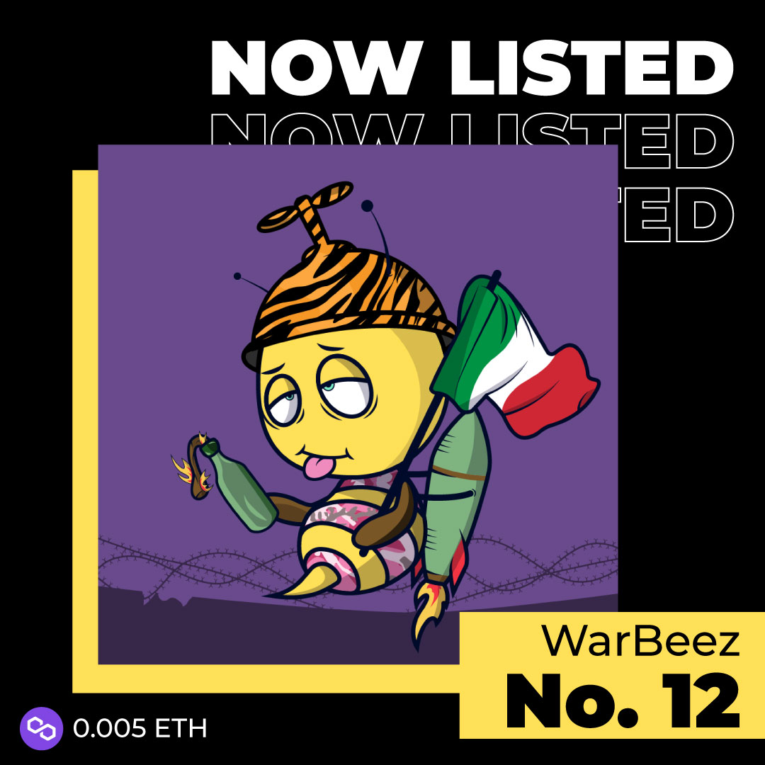 NEW DROP! 0.005 ETH on #PolygonNetwork <a href="/opensea/">OpenSea</a> woot woot! #warbeez #italy