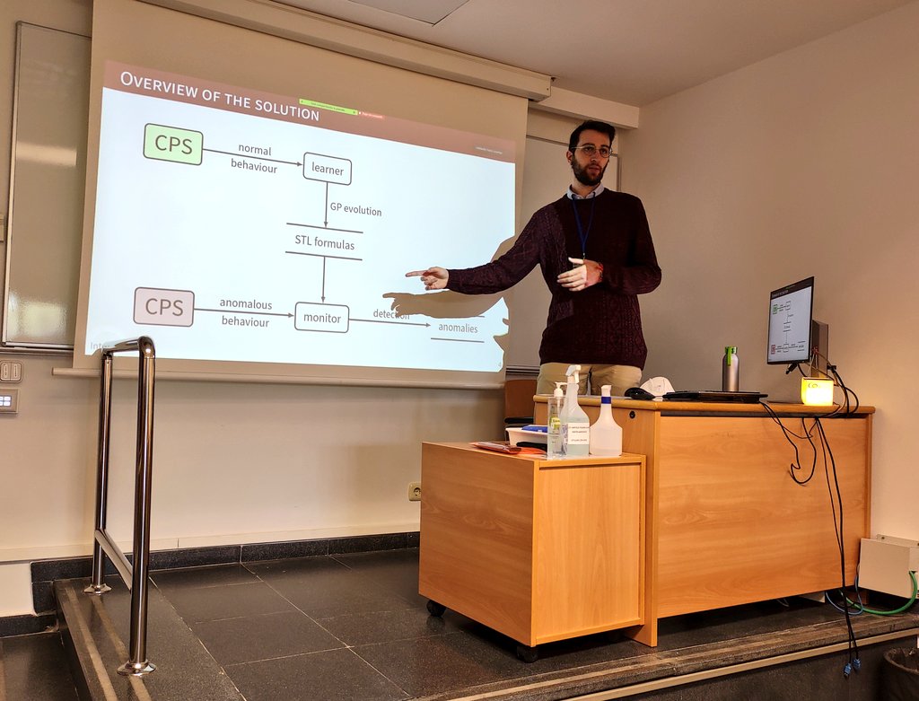 MaleLabTs's tweet photo. Patrick Indri, former member of our lab and now PhD student at #TUWien, presents our work on #CFGGP for evolving temporal logic formulas for anomaly detection in #CyberPhysicalSystems at #EuroGP @EvostarConf. 👉🏼 https://t.co/RPsRSiKU1d https://t.co/vUjnMU0wEa