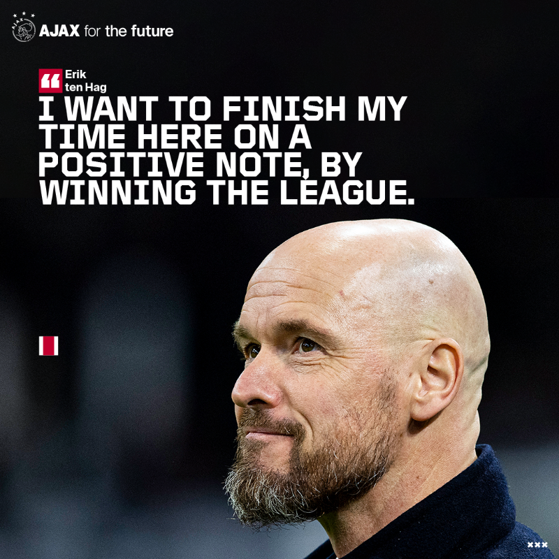 AFCAjax's tweet photo. Ten Hag &amp; @VdSar1970 respond to the coach's move to @ManUtd.