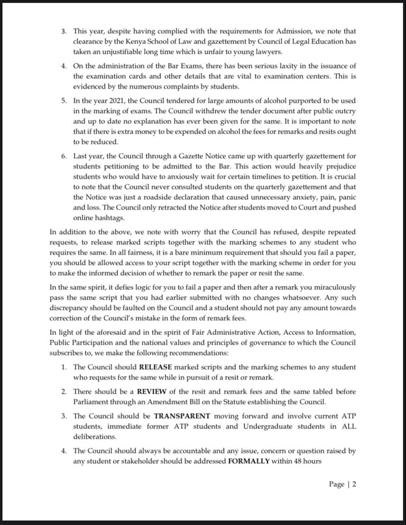 Pareno_Solonka's tweet photo. Today we have decided to formally launch our call for reforms with the Council of Legal Education and Kenya School of Law through this letter. Accountability starts here and it won't stop. To our seniors, join the cause, DON'T be silent!! #clewi #cryforyounglawyers #clereforms https://t.co/wZhNvapn0J