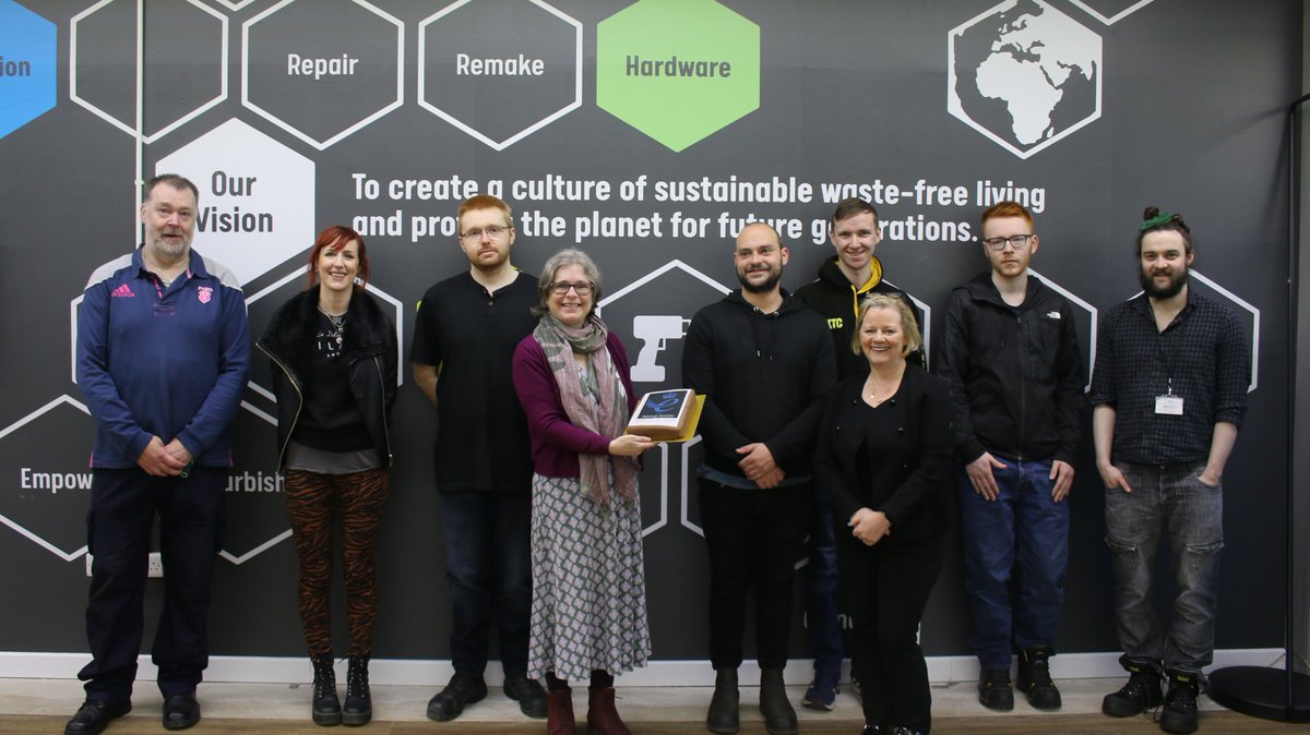 EdinRemakery's tweet photo. Celebrating with our team for winning a Queens Award for Enterprise in Sustainable Development! An amazing achievement for us &amp; a great testament to the role of #socialenterprise in embedding real positive, #sustainable change within our communities 💚🌏
#QueensAwards https://t.co/8nHnbm4UjE