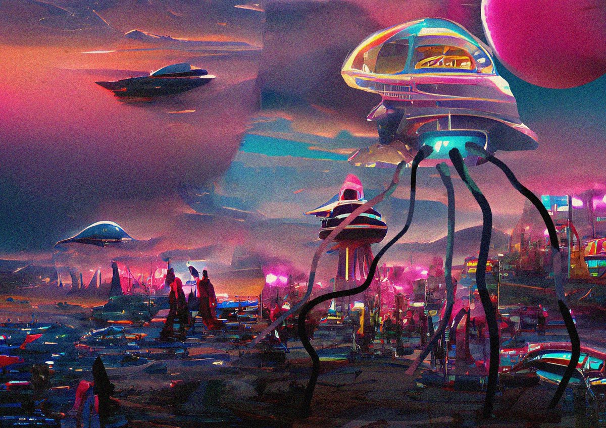 Shestirukiy's tweet photo. I’ve been wanting to try this idea for a long time: sketch alien worlds using neural networks. It gets even cooler than expected. #art #ai #neuralnetworks #drawing #aliens #artist https://t.co/QPQMZ1117n