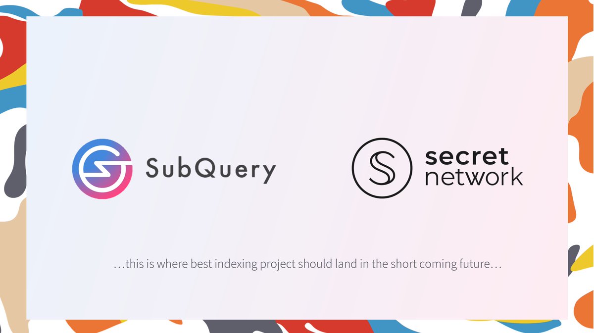 wc_space's tweet image. I got asked what layer-1 project SubQuery should index next and why?

@SecretNetwork should be the place where SubQuery aim to land in the future. This thread will show why 🧵

@SubQueryNetwork #SubqueryIndex #SubqueryApril