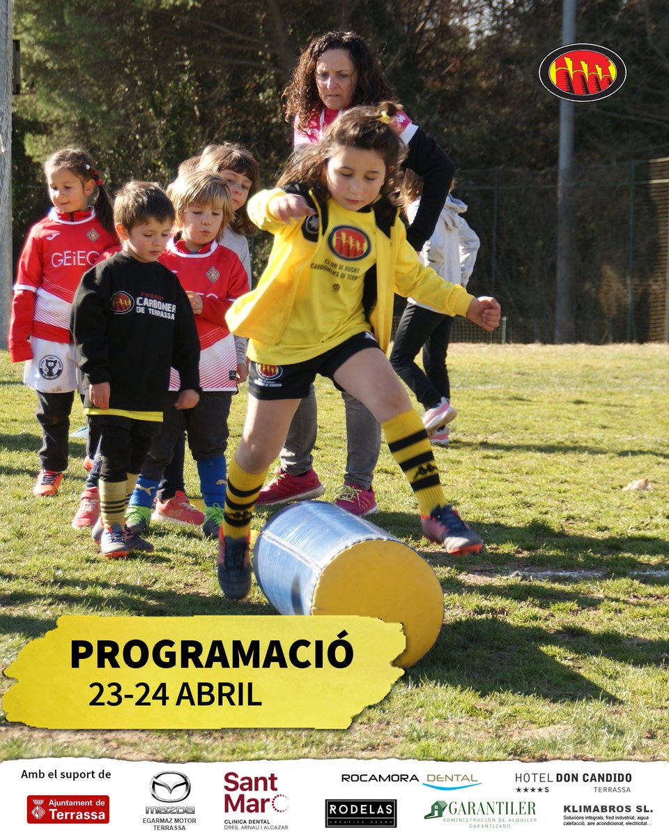 🗓 Programació del cap de setmana:

CORNELLÀ (S14)
vs CARBONERS/ALELLA (S14)
24 ABRIL | CORNELLÀ | 11.00H

GOTICS B (S16)
vs CARBONERS (S16)
23 ABRIL | LA FOIXARDA | 15.30H

CARBONERS (M) 
vs MANRESA (M)
23 ABRIL | LES FONTS | 16.30H