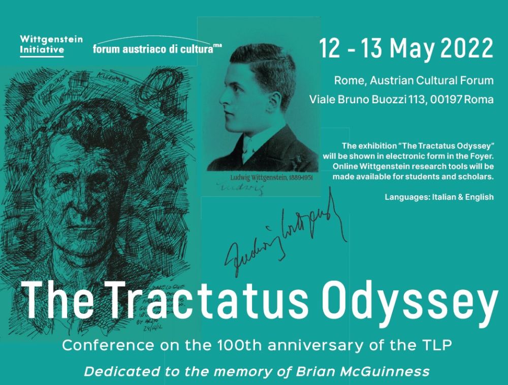 12-13 May 2022 | Rome | Wittgenstein's Tractatus Odyssey - eepurl.com/hZ_aSb