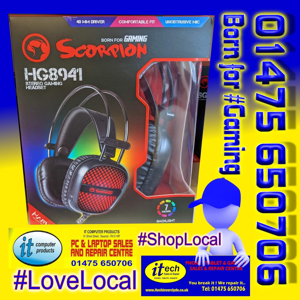 ITComputerPro's tweet photo. . @ITComputerPro &amp; @itechInverclyde  
For #bornforgaming Marvo Scorpion gaming products 🖱️🎧 🖲 

#Gourock #Inverclyde #ChooseLocal #ScotlandLovesLocal https://t.co/8chFDN74KP