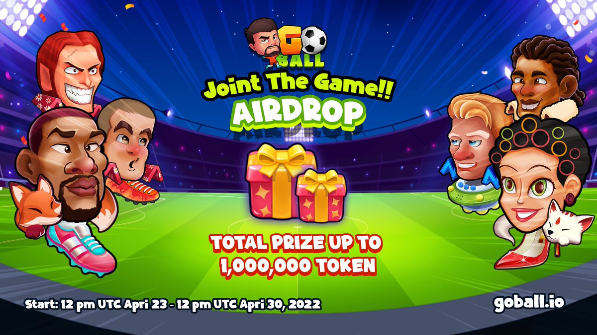 📍 ANNOUNCEMENT OF GOBALL'S 1st AIRDROP 📍
🎗 GoBall would like to announce that the Airdrop event will officially take place on April 23, 2022.
🗣 Only 2 days left until the 1st Airdrop campaign of GoBall will take place with with rewards of up to 1,000,000 $GoBall..