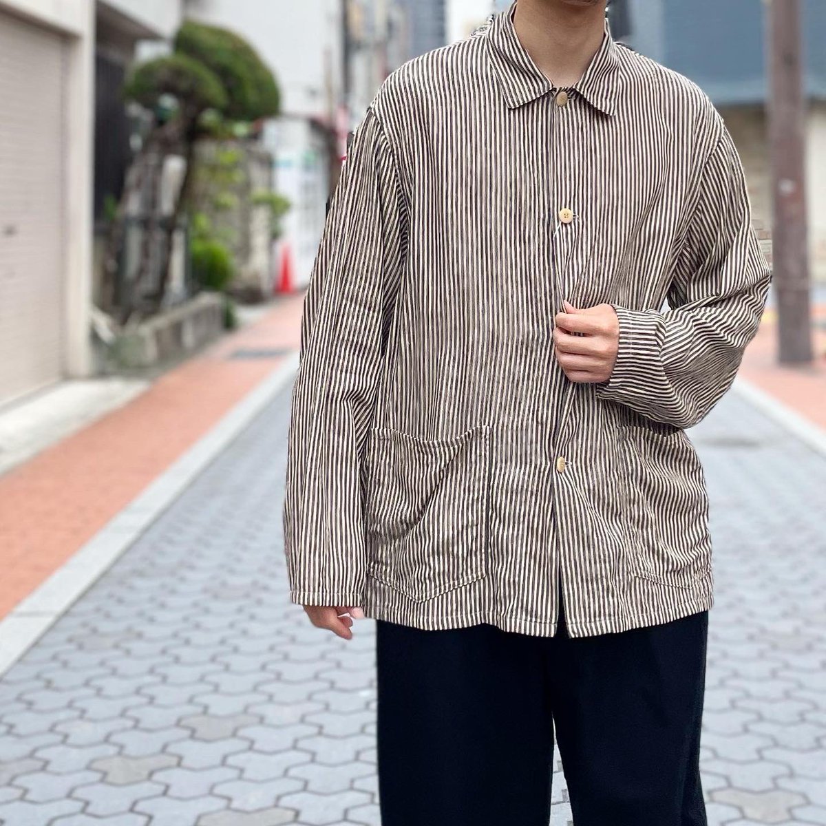 comoli 22ss ストライプワークジャケット　size2