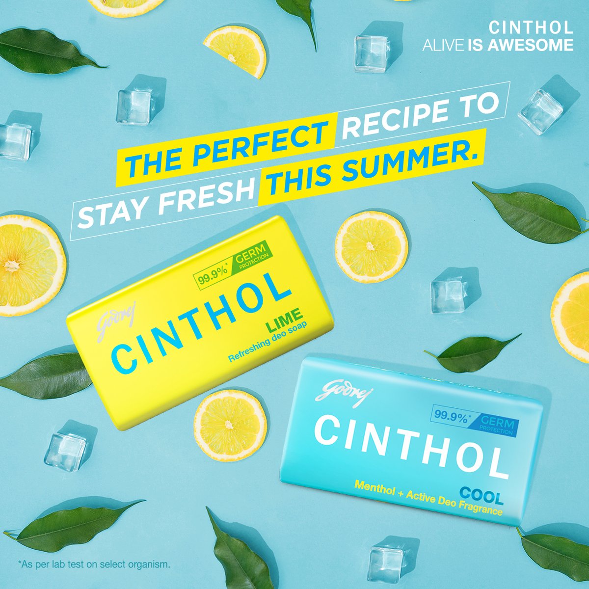 This simple recipe for a fresh and invigorating summer calls for just two ingredients- Cinthol Lime🍋 and Cinthol Cool🧊. Because summers are best served chill🥶😎

#Cinthol #CintholLime #CintholCool #BeatTheHeat #Summer #Heat #Chill #SummerTime #SummerReady