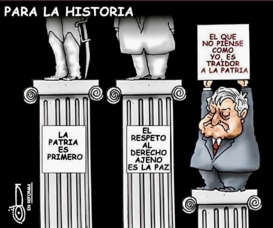 El presidente que no llegó a serlo...
Optó por dividir a su país y generar odio.

El y sus secuaces por supuesto que juntos están haciendo historia...
<a href="/CartonCalderon/">PacoCalderónCartones🇲🇽❤️🇺🇦❤️🇮🇱</a>