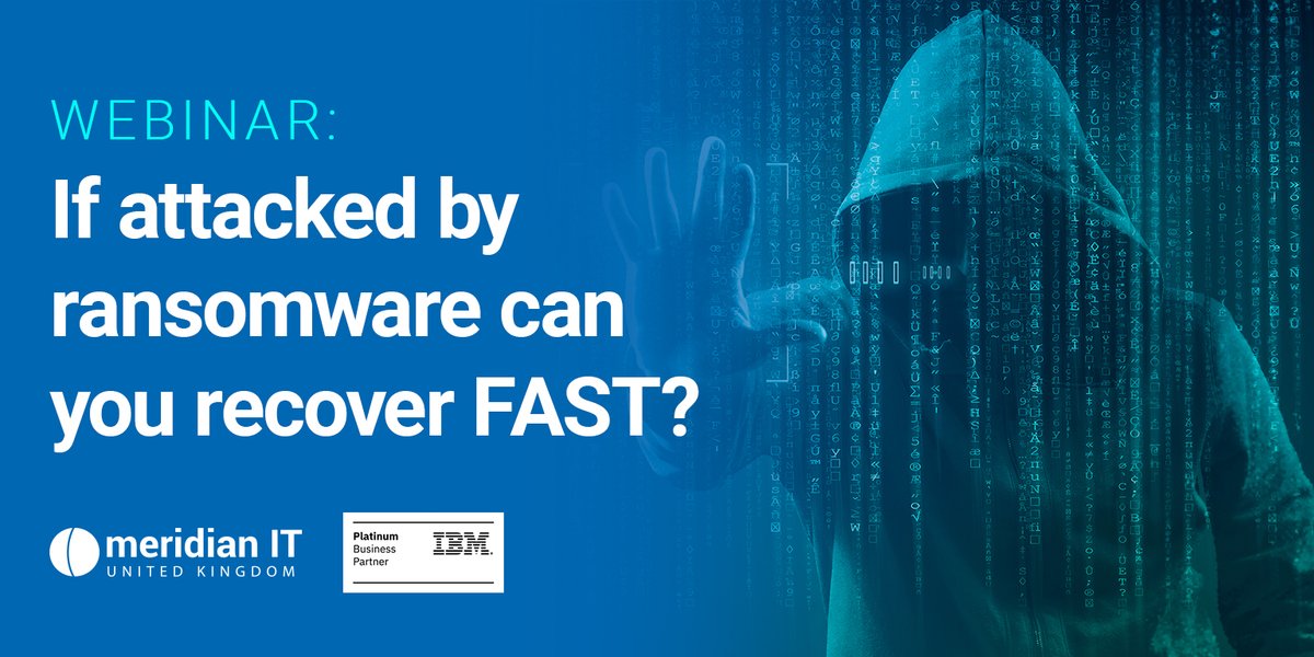 If attacked by ransomware, can you recover FAST? Join Meridian IT &amp; Matt Fordham from IBM on 16th June at 10am where we will be discussing speed of recovery amongst other things.  go.meridianit.co.uk/IBM-FLASH-STOR… #ibm #flash #ransomware
