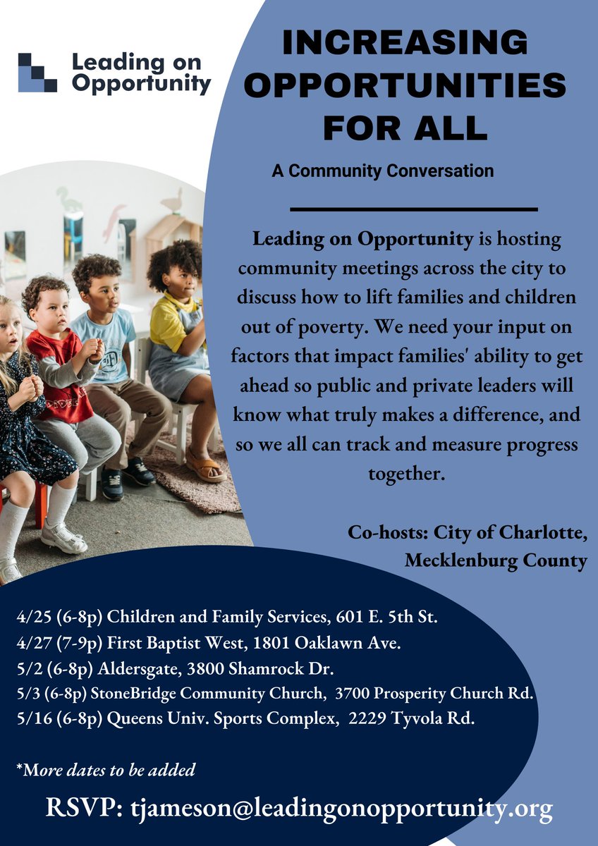 CrossRoads_Corp's tweet photo. Leading on Opportunity is hosting a series of meetings with community members and neighborhood groups across the city in order to get input about how they should prioritize addressing specific factors to lift families and children out of poverty. https://t.co/8FkmwGWlOg