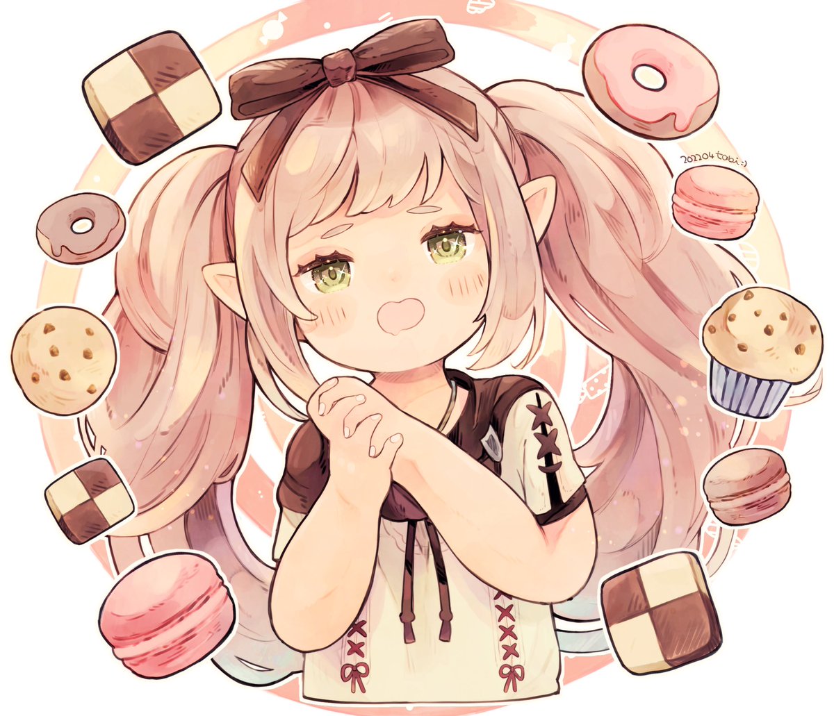 FF14「🍪🧁6.1おやつタイム😋🍩
 #FF14イラスト #FF14art #ラ」|たび :)のイラスト