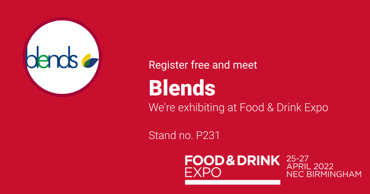 We're exhibiting at the Food &amp; Drink Expo next week!

We'll be there to discuss everything Blends, including our new Krones line and Innovation capabilities.
With samples of newly developed flavours as well as our own Sereno Syrups and Gameraid.

Register: foodanddrinkexpo.co.uk