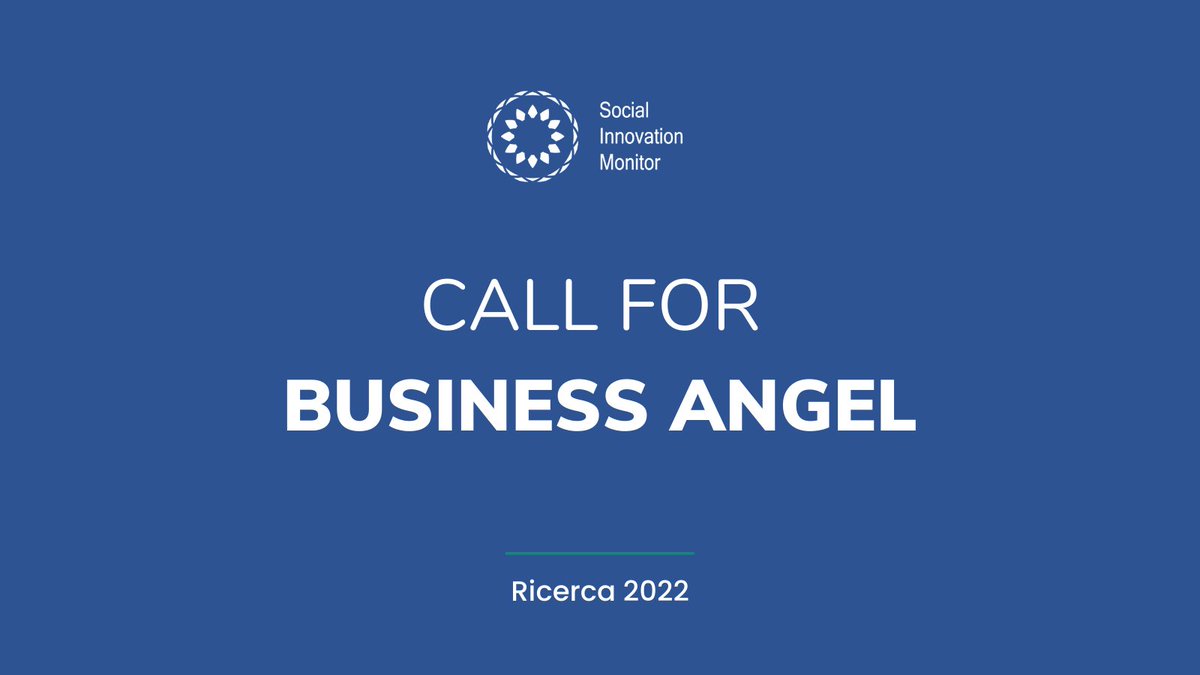 È partita ufficialmente la #ricerca 2022 sui #BusinessAngels italiani!

Sei un #BusinessAngel interessato a partecipare alla nostra ricerca? Contattaci a: angelsmonitor@polito.it

Qui puoi scaricare il #Report pubblico del 2021: socialinnovationmonitor.com/report-impatto…
