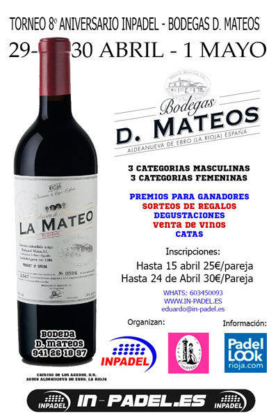 TORNEO 8º ANIVERSARIO INPADEL (29 abril al 1 de Mayo) ¡último día para inscribirte el 24 de abril! padelookrioja.com/index.php/torn… #padel #rioja