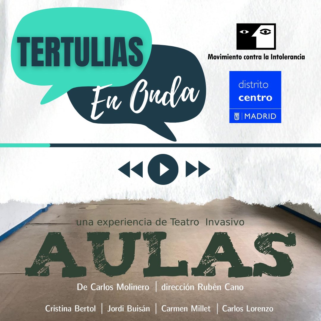 Comenzamos la temporada 2022 de ‘Tertulias en onda’ hablando con Rubén Cano, director de (J)AULAS, obra de teatro invasivo contra el acoso escolar. La puedes ver los Viernes de Abril en <a href="/nave_73/">Nave73</a>. Para escuchar la entrevista aquí🎧👇
educatolerancia.com/tertulias-en-o…