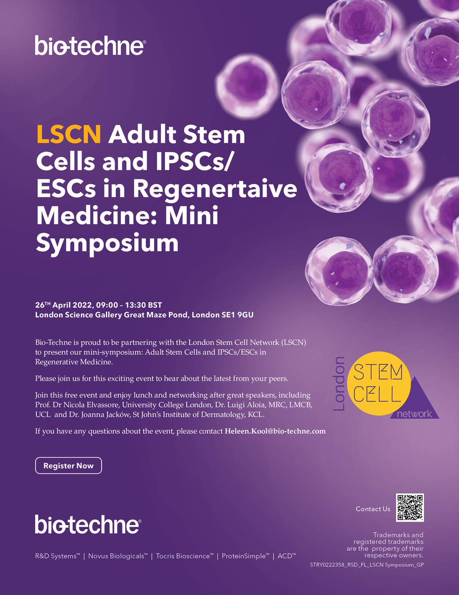 LSCN_UK's tweet photo. There are still some spots left for our mini symposium with @BioTechne which will be held @SciGalleryLon on 26th April. Sign up today!

https://t.co/ZvgtJI9xpl https://t.co/6HdeRZTrxw