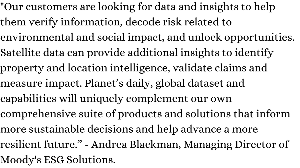 DesFrontierTech's tweet photo. .@planet's relationship with a global financial firm is a landmark deal for the company. $PL @NiccoloDeMasi @moodysesg https://t.co/bZD6pC25Io https://t.co/7ijDXRL3FW