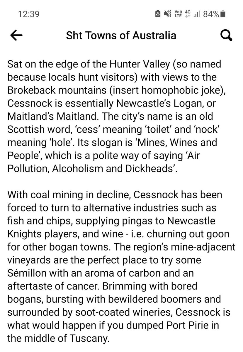 snp078's tweet photo. @MattyJohnsSEN @MattyShowsFox  so I saw this today for the iconic town of Cessnock 🤣. Please tell us that 'Gary' was not one of those drunk deadbeat dads???? https://t.co/jyXybhzE39