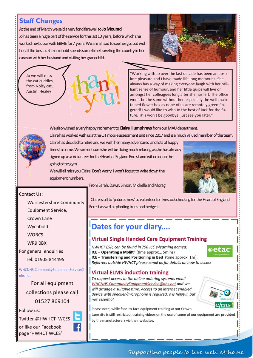 HWHCT_WCES's tweet photo. March/April #WCESNews out now!
Celebrating records broken and introducing updated ordering categories on ELMs
@HWHCT_AHPs
 
@HWHCT_NHS

Our Services | Herefordshire and Worcestershire Health and Care NHS Trust (https://t.co/oSGF31eqo6) https://t.co/ed2TJinpLv