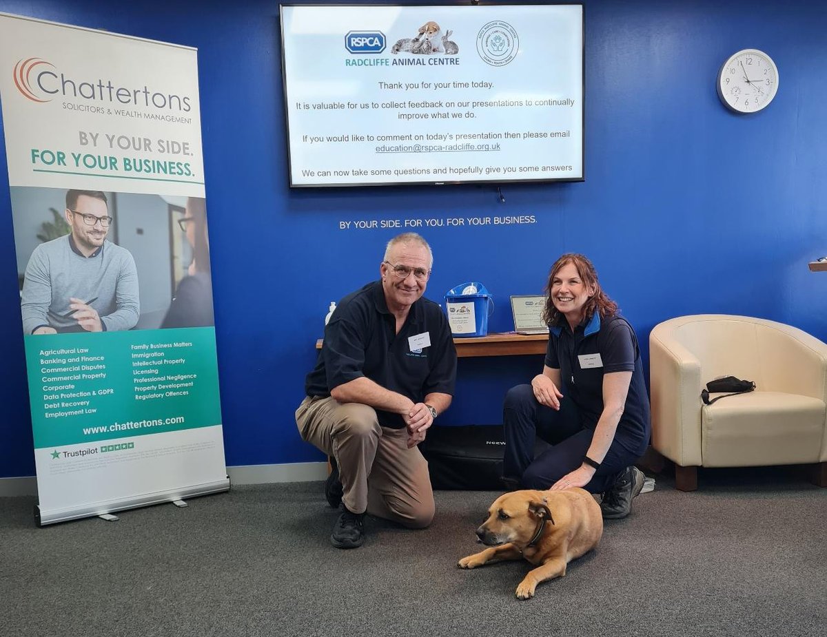 ChattertonsLaw's tweet photo. Another fantastic #Time2Chatt #ladiesnetworking event!  Special thank you to Neil &amp; Lyn and Max the dog from the @RSPCARadcliffe  Animal Centre.🐕
If you would like to be added to our mailing list for future events, please contact amanda.voakes@chattertons.com.
#ChattertonsLaw https://t.co/EV3fAfXCeP