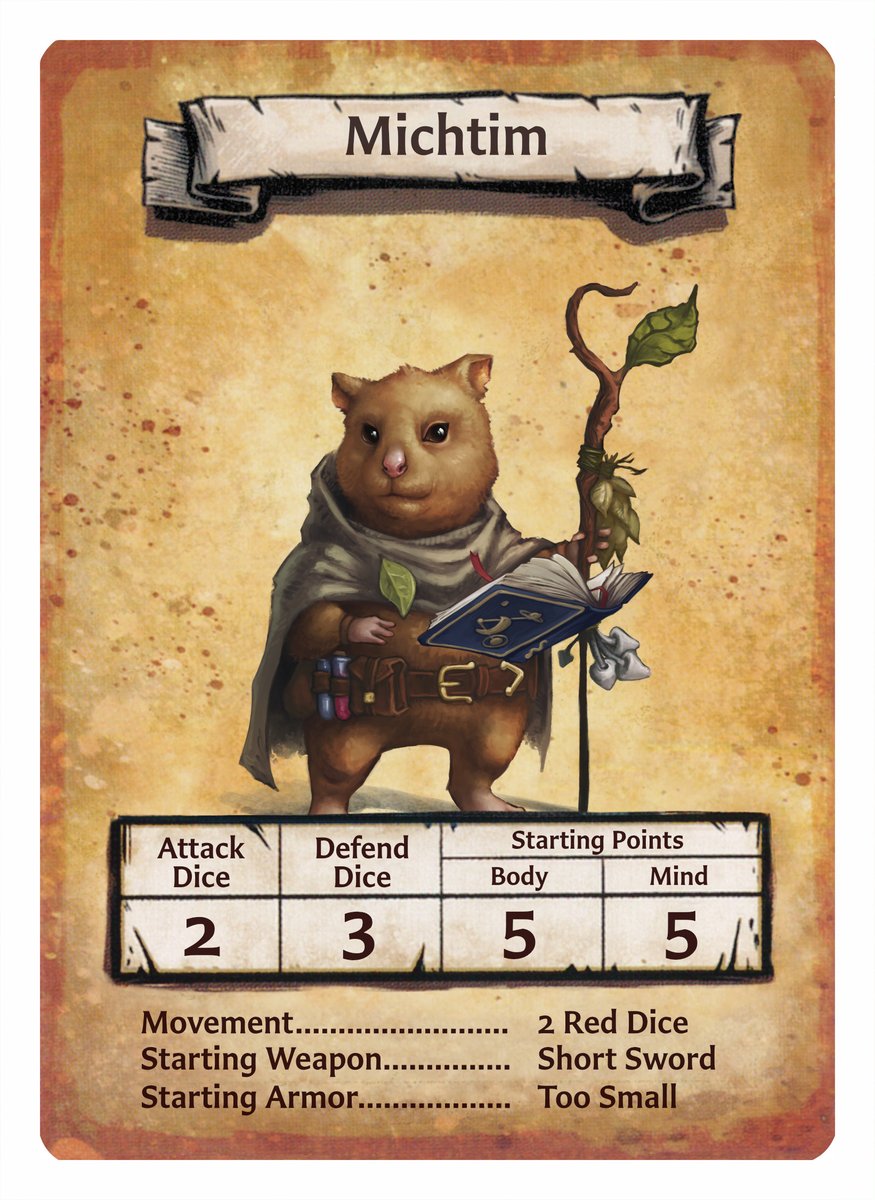 zev_eisenfuchs's tweet image. I promised you I'll publish a #Michtim for #HeroQuest so here we go! Template by Odanan (on DeviantArt), Art by @tofurevolution!

Please share widely! #gamedesign #gamedev #hacking 

HeroQuest is (c) @Hasbro obviously :)