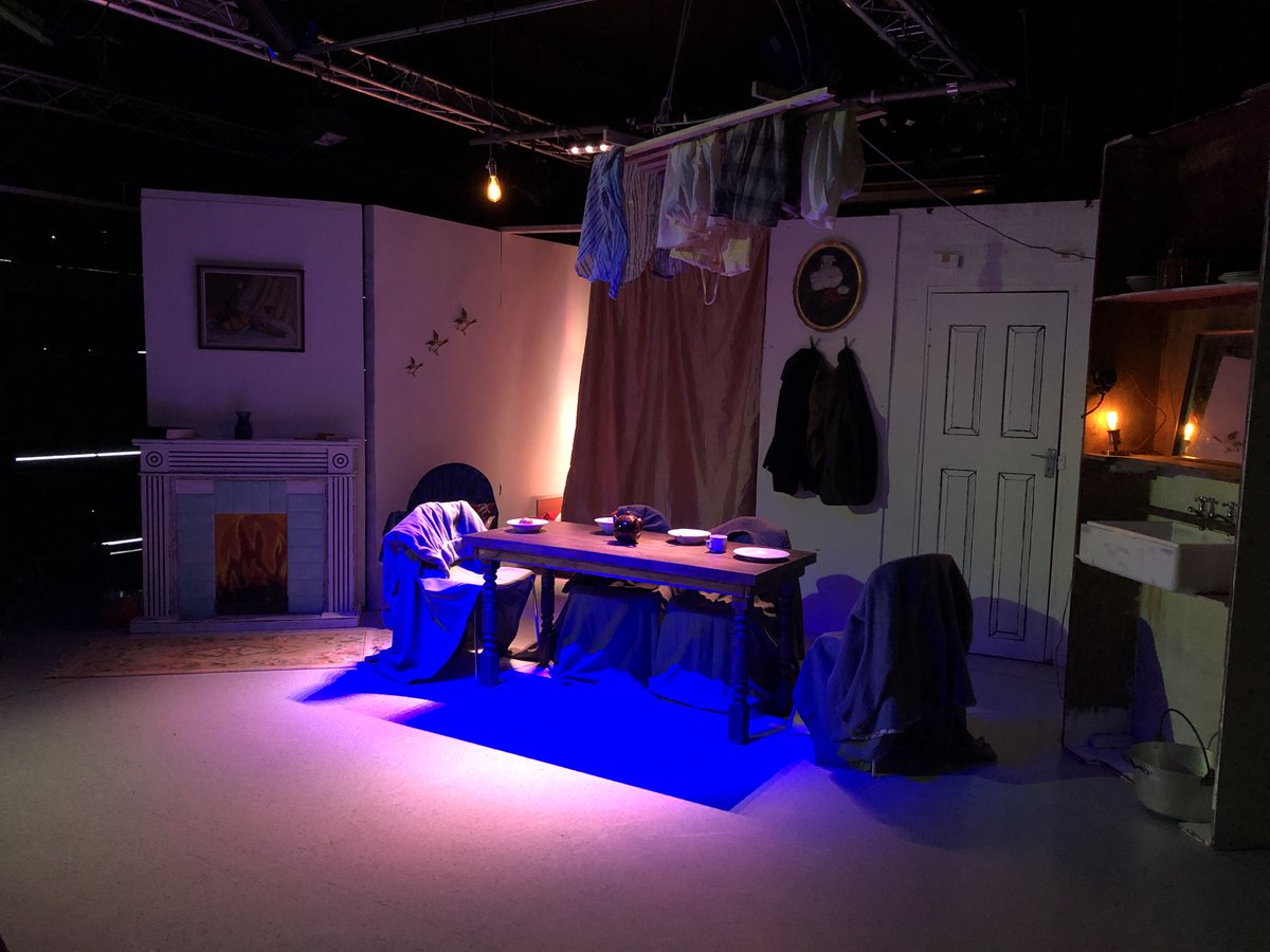 Final set up of the Men Should Weep set foe HNC &amp; HND performance this semester. Our production art students have done well to recreate a 1930s style Glasgow tenement for this show. Complete with dimmable prop lights. #theatre #technical #ayrshire #arts #productionarts #drama