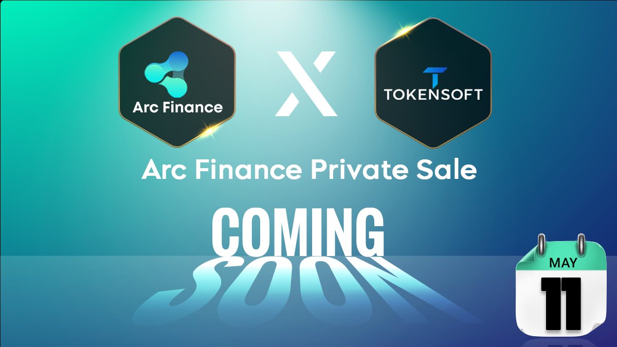 📢Update on the #ArcFinance Private Sale on <a href="/TokensoftInc/">Tokensoft</a> ! 

📆The #privatesale date has changed  from May 8th to May 11th.

➡️ Complete your KYC: 
onboard.tokensoft.io/?referral=arcf…

Don’t miss out on the chance to take part!
#Tokensoft