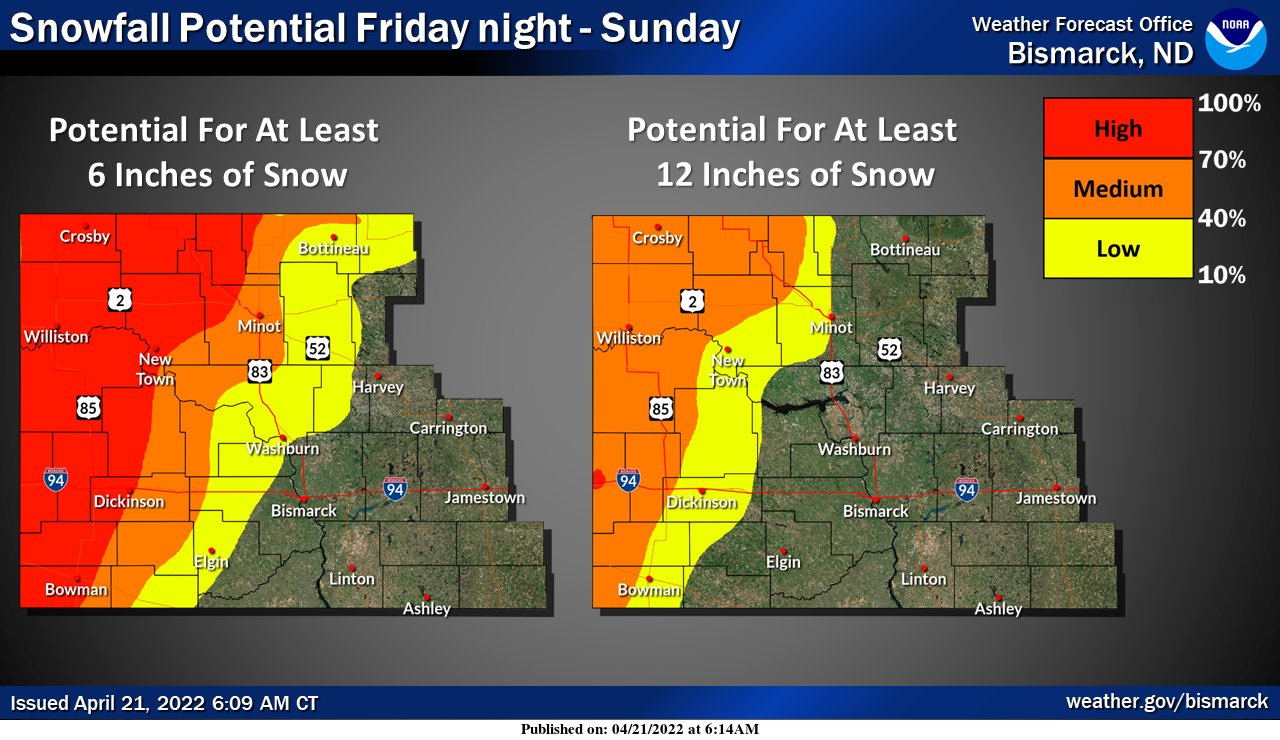 NWS Bismarck on Twitter "Western and north central North Dakota are