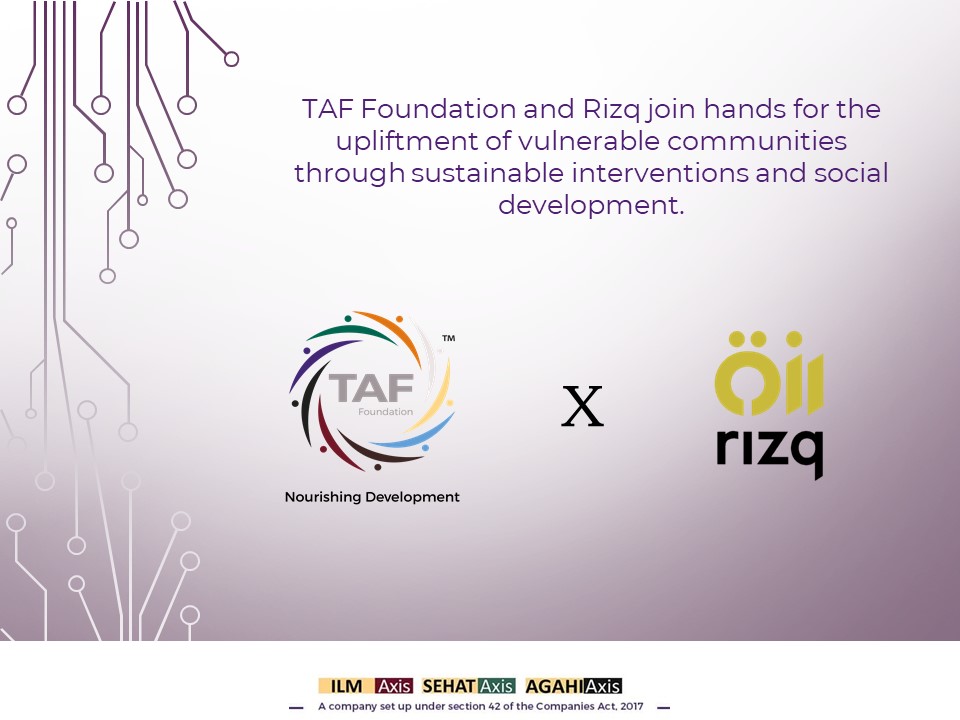 TAFFoundation1's tweet photo. TAF Foundation welcomes @Rizq_Sharefood as a partner to work collectively for the upliftment of vulnerable communities. We hope for a long-term effective partnership. 

#TAFFoundation #NourishingDevelopment #ShareRizq https://t.co/kkoqJCIn4J