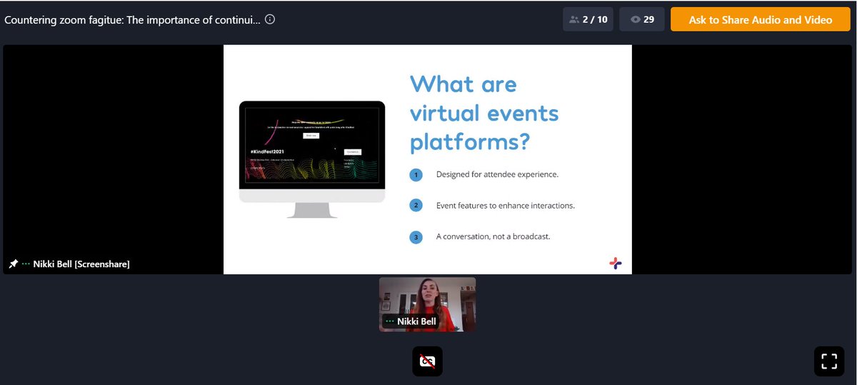 FundEverywhere's tweet photo. Not sure what a #virtualevents platform is? Check this out:

☑️Designed for attendee experience
☑️Event features to enhance interactions
☑️A conversation, not broadcast

Thanks @NikkiLeah_ !

#FRO2022 #EverywherePlus https://t.co/1uTwkI50Ri