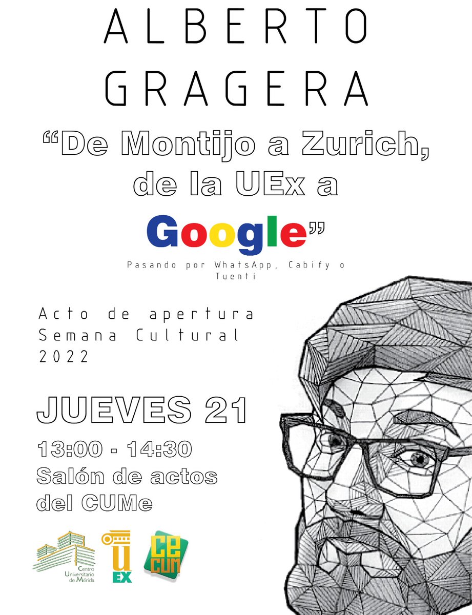 CUMe_UEx's tweet image. Iniciando la #SemanaCulturalCUMe con la charla de Alberto Gragera, antiguo estudiante de Ing. Informática del @CUMe_UEx, que está actualmente trabajando en #Google y nos cuenta su experiencia. Podéis seguirla por el canal de Instagram del @consejocume ➡️ instagram.com/consejocume/