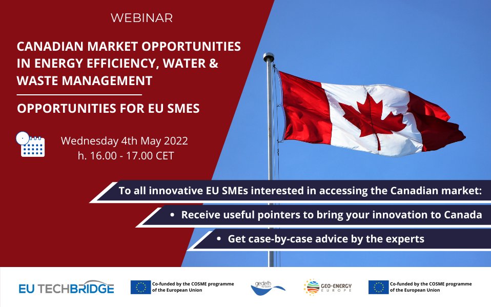 AVAESEN's tweet photo. 🗓️4/5 ⏰ 16h 💻Webinar 'Eficiencia energética, gestión del agua y gestión de residuos: oportunidades en el mercado canadiense'.
La participación de #AVAESEN en #EUTechBridge nos da esta oportunidad para pymes de tecnologías limpias, agua y energía.
🔗https://t.co/nztzlzWYEM https://t.co/tlICwtHbfZ