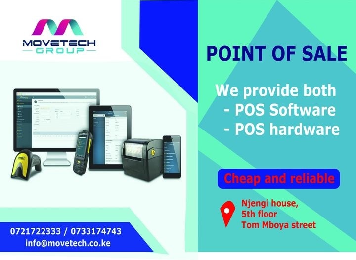 movetechsol's tweet photo. BREAKING NEWS Movetech solutions offers All round IT solutions for businesses. Our affordable POS system will make reports of your everyday sales a smooth process.
Call us for more info:
📞: 0721722333/0733174743
📧: info@movetech.co.ke
#IkoKaziKE #azimiocouncil #southb #Duale https://t.co/GGTD5c4kiq
