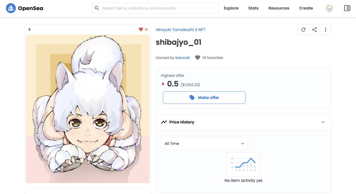NFTstudio_com's tweet photo. 漫画家・⽟越博幸先⽣の書き下ろし作品「shibajyo_01」のNFTアートがNFTマーケットプレイス「OpenSea」にて0.5ETH（約20万円）で落札されたことをお知らせいたします🎉

ご支援いただきまして、誠にありがとうございました🙇‍♂️

#NFTs #漫画NFT @opensea 

https://t.co/MkXofEGxnc https://t.co/drfwksV0qK