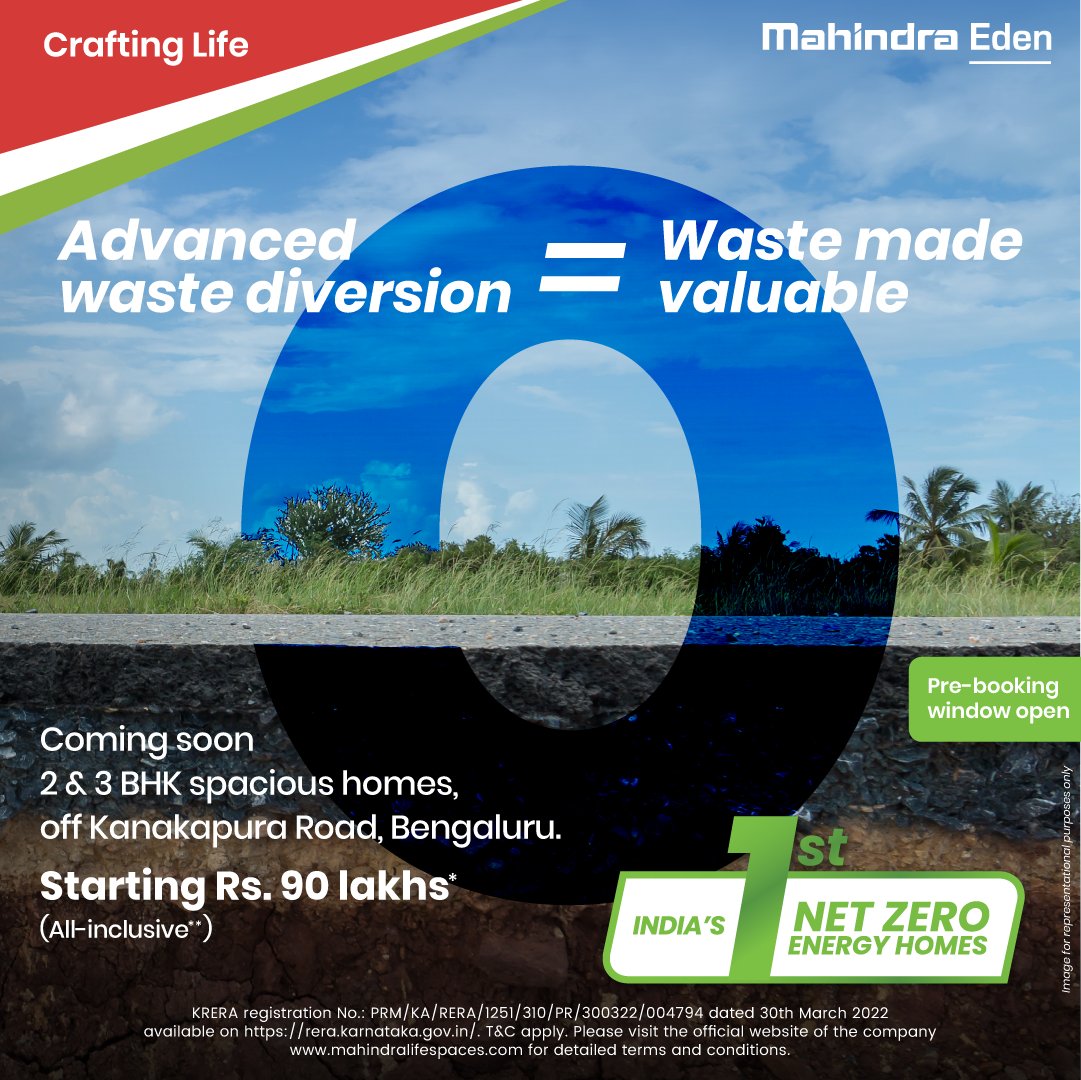 life_spaces's tweet photo. Join The #NetZeroRevolution and live in homes that give out zero waste. Coming soon 2 & 3 BHK spacious homes. Starting Rs.90 lakhs* (All-inclusive**) Know more: https://t.co/hGuldIYcB6
#CraftingLife #ProudToBeZero https://t.co/rEnTS4MI0g