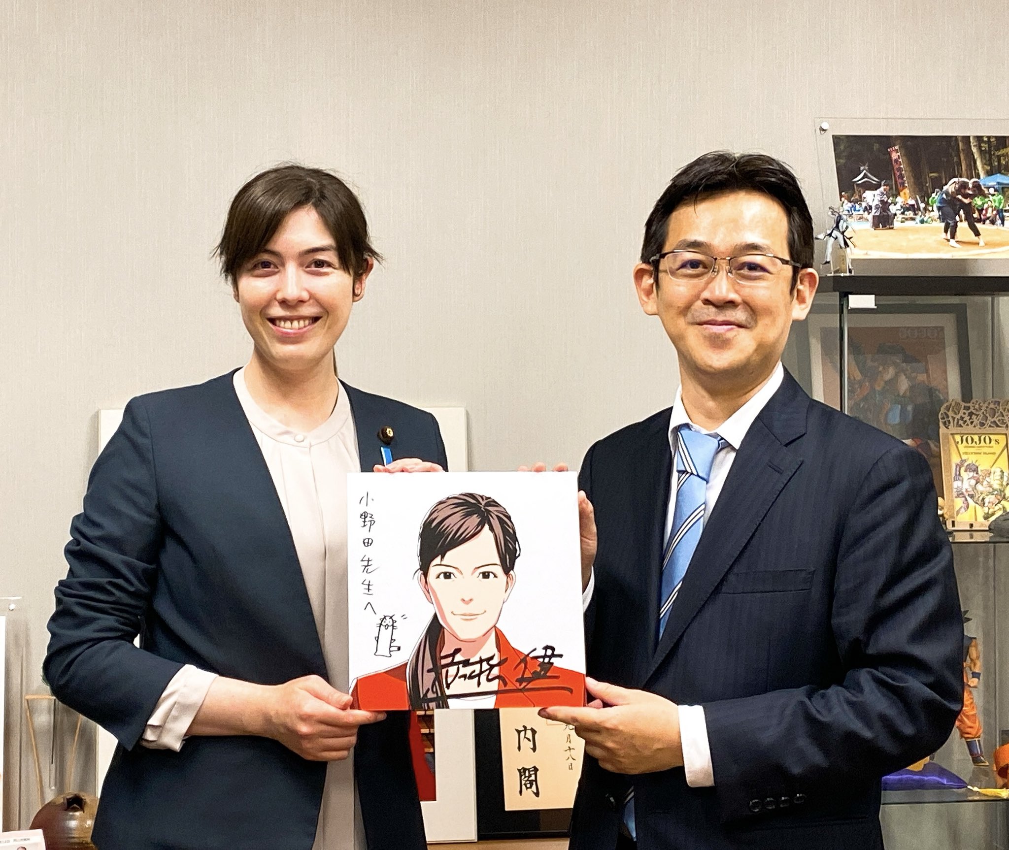 赤松 健 ⋈（参議院議員／漫画家） on X: "先日、小野田紀美先生の事務所へご挨拶に。 声優さんの労働環境問題にも非常に詳しく、驚きました。この件色々難しいですが、全国比例の公認候補予定者でありしかも原作者でもある私であれば、上手く改善できるかもしれない ...