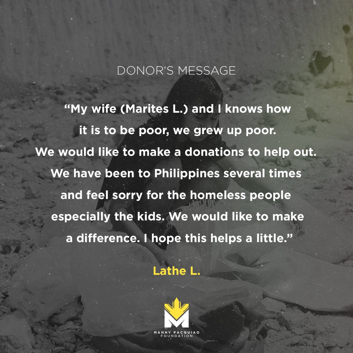Manny Pacquiao Foundation tweet media