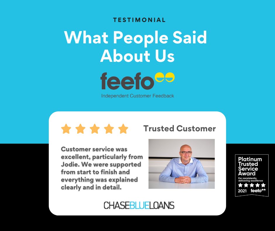 Chaseblueloans_'s tweet photo. Ensuring we get the best outcome possible for our clients is our  key priority so to hear a customer explain exactly that in their feedback is so great to hear.

#loan #mortgage #money #finance  #secondcharges #specialistmortgages #specialistlending #experts #loans https://t.co/tXKN3qWuQJ